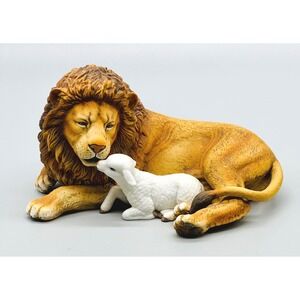 Lenox Peaceable Kingdom Lion and Lamb Porcelain Figurine Handcrafted 1990s